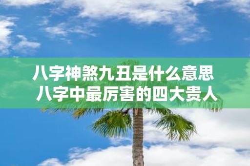 八字神煞九丑是什么意思 八字中最厉害的四大贵人
