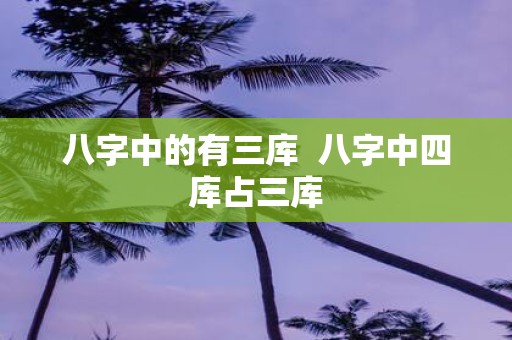 八字中的有三库 八字中四库占三库