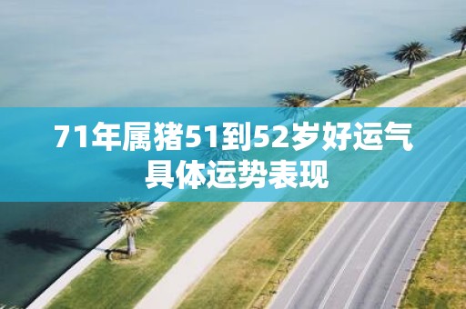 71年属猪51到52岁好运气 具体运势表现