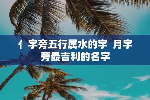 亻字旁五行属水的字 月字旁最吉利的名字