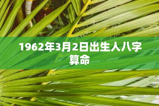 1962年3月2日出生人八字算命