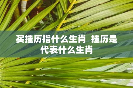 买挂历指什么生肖 挂历是代表什么生肖