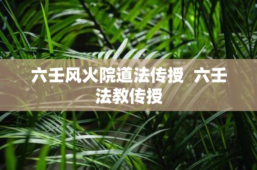 六壬风火院道法传授 六壬法教传授