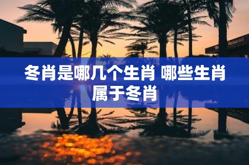 冬肖是哪几个生肖 哪些生肖属于冬肖