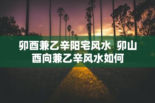 卯酉兼乙辛阳宅风水 卯山酉向兼乙辛风水如何