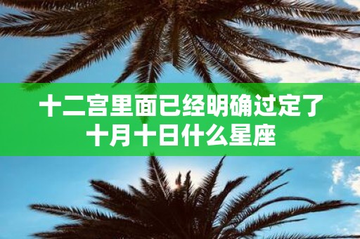 十二宫里面已经明确过定了十月十日什么星座