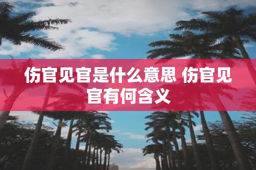 伤官见官是什么意思 伤官见官有何含义