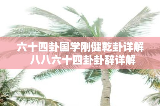 六十四卦国学刚健乾卦详解 八八六十四卦卦辞详解