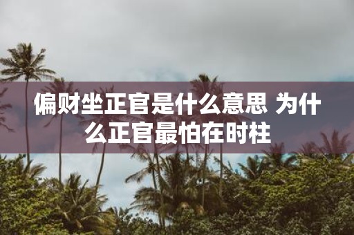 偏财坐正官是什么意思 为什么正官最怕在时柱