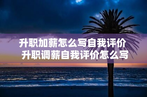 升职加薪怎么写自我评价 升职调薪自我评价怎么写