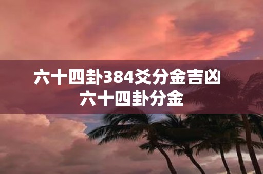 六十四卦384爻分金吉凶 六十四卦分金