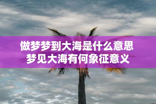 做梦梦到大海是什么意思 梦见大海有何象征意义