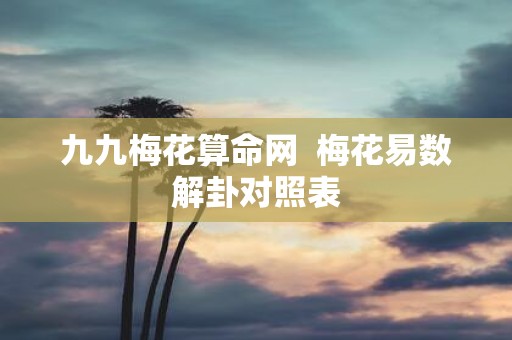九九梅花算命网 梅花易数解卦对照表