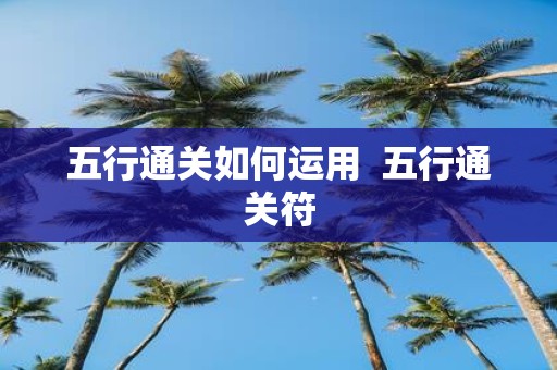 五行通关如何运用 五行通关符