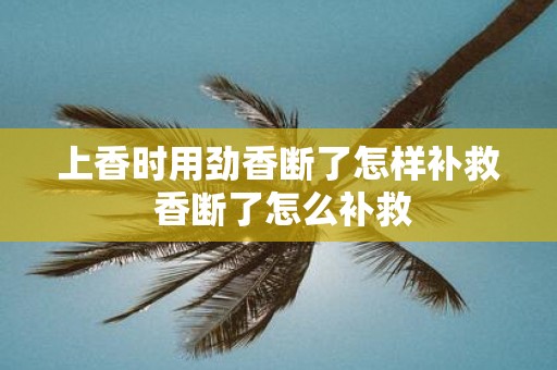 上香时用劲香断了怎样补救 香断了怎么补救