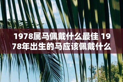 1978属马佩戴什么最佳 1978年出生的马应该佩戴什么