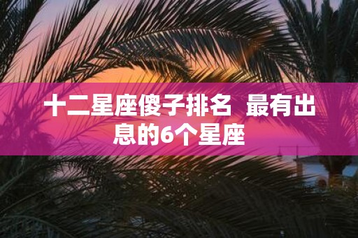 十二星座傻子排名 最有出息的6个星座