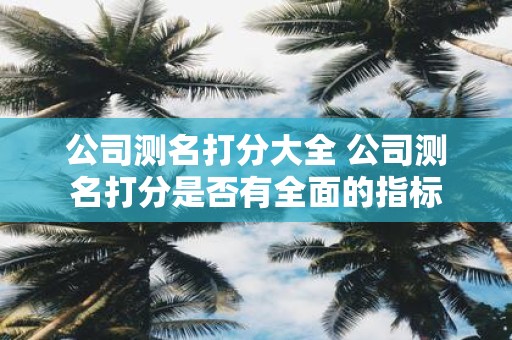 公司测名打分大全 公司测名打分是否有全面的指标