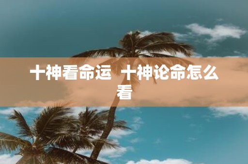 十神看命运 十神论命怎么看