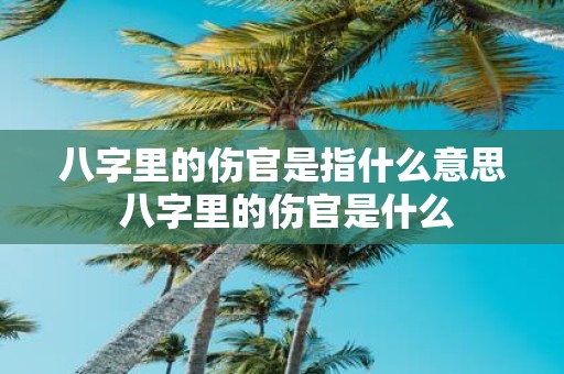 八字里的伤官是指什么意思 八字里的伤官是什么