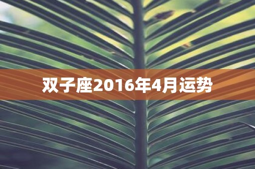 双子座2016年4月运势