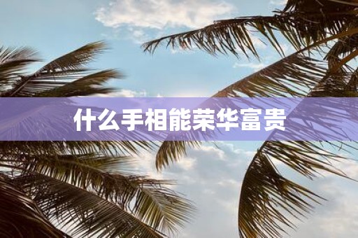 什么手相能荣华富贵