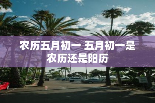 农历五月初一 五月初一是农历还是阳历