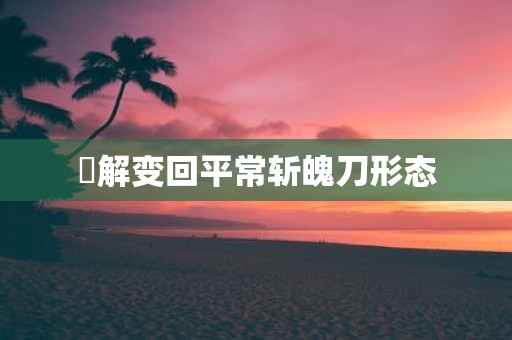 卍解变回平常斩魄刀形态