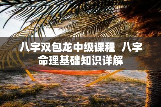 八字双包龙中级课程 八字命理基础知识详解