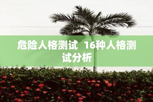 危险人格测试 16种人格测试分析