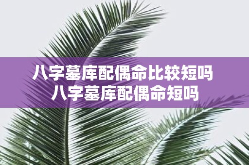 八字墓库配偶命比较短吗 八字墓库配偶命短吗
