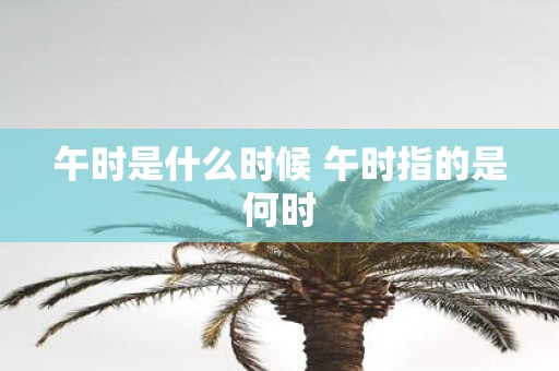 午时是什么时候 午时指的是何时