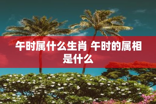 午时属什么生肖 午时的属相是什么