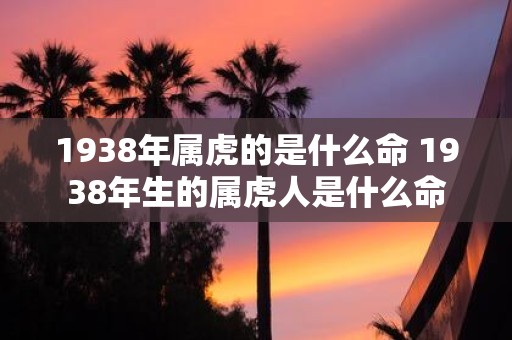 1938年属虎的是什么命 1938年生的属虎人是什么命