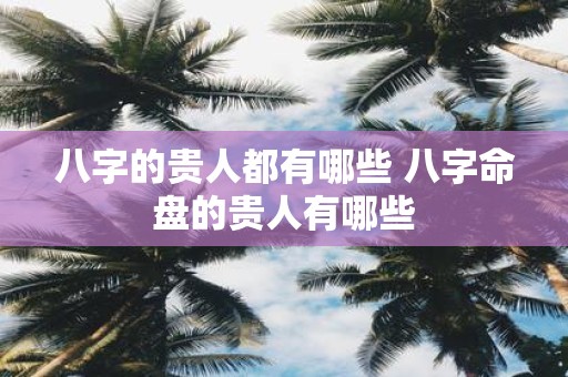 八字的贵人都有哪些 八字命盘的贵人有哪些