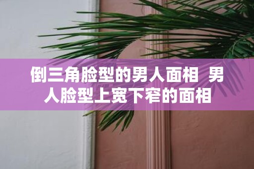 倒三角脸型的男人面相 男人脸型上宽下窄的面相