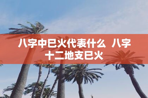 八字中巳火代表什么 八字十二地支巳火 八字中巳火代表什么 八字十二地支巳火