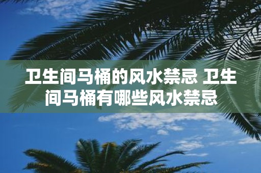 卫生间马桶的风水禁忌 卫生间马桶有哪些风水禁忌