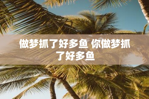 做梦抓了好多鱼 你做梦抓了好多鱼