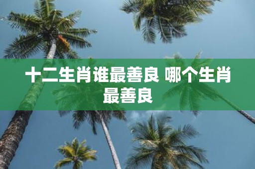 十二生肖谁最善良 哪个生肖最善良