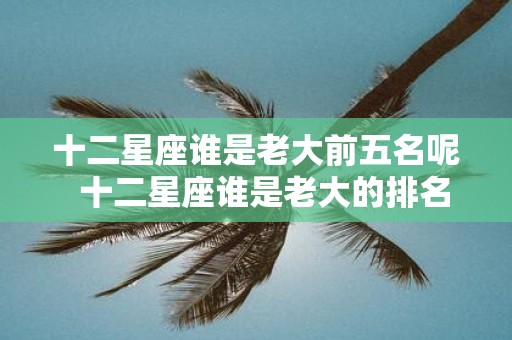 十二星座谁是老大前五名呢  十二星座谁是老大的排名