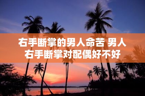 右手断掌的男人命苦 男人右手断掌对配偶好不好