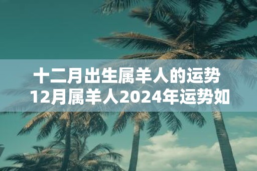 十二月出生属羊人的运势 12月属羊人2025年运势如何