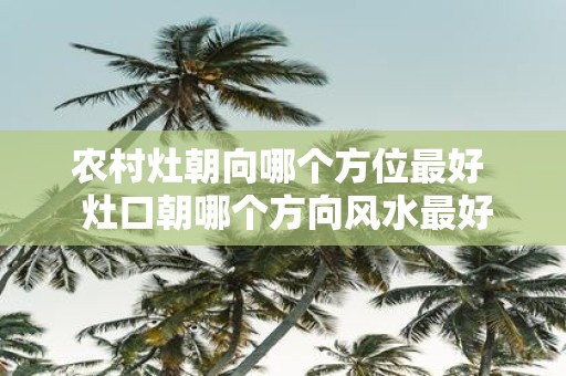 农村灶朝向哪个方位最好 灶口朝哪个方向风水最好