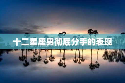十二星座男彻底分手的表现