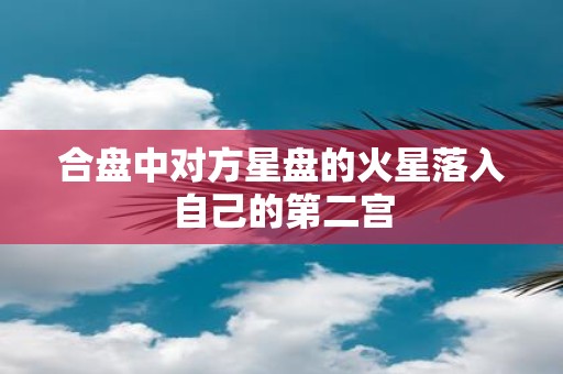 合盘中对方星盘的火星落入自己的第二宫