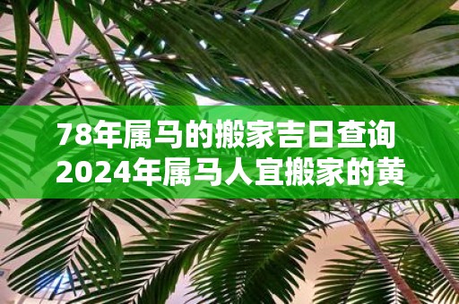 78年属马的搬家吉日查询 2025年属马人宜搬家的黄道吉日查询