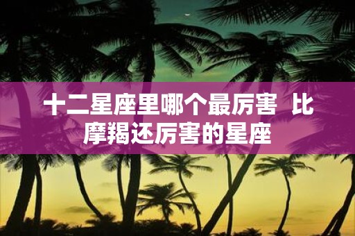 十二星座里哪个最厉害 比摩羯还厉害的星座