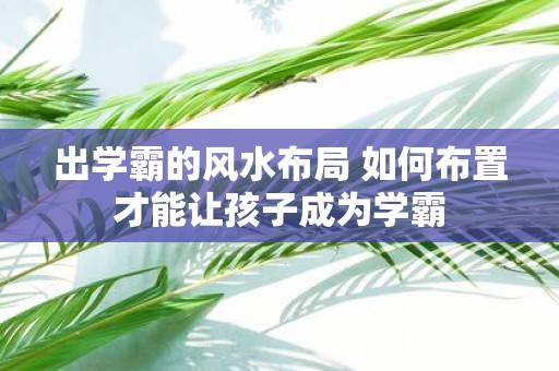 出学霸的风水布局 如何布置才能让孩子成为学霸
