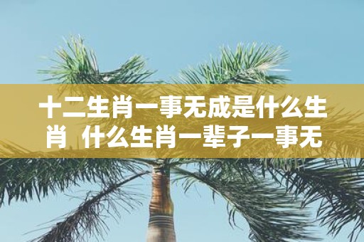 十二生肖一事无成是什么生肖 什么生肖一辈子一事无成